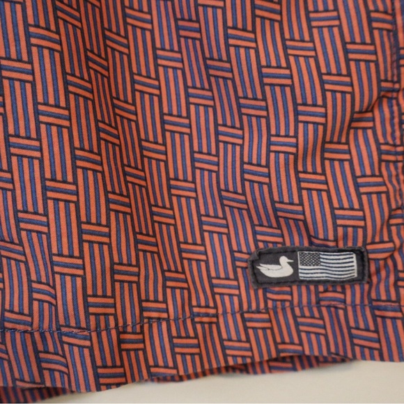 Southern Marsh Red and Blue Swim Trunks with Drawstring Closure - Picture 5 of 5